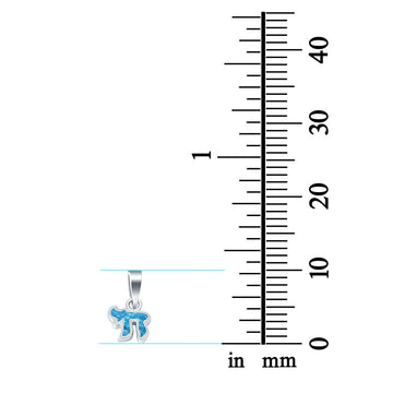 Charm Pendant Lab Created Blue Opal 925 Sterling Silver